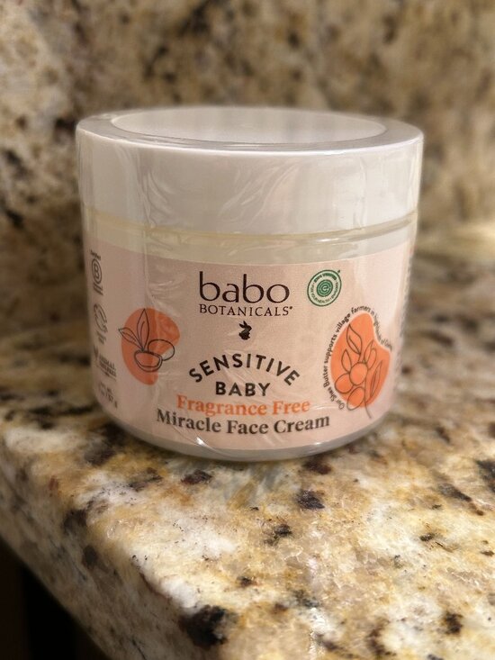 Babo Botanicals Fragrance Free Sensitive Baby Miracle Face Cream 2 oz Shea Oat - Picture 1 of 6